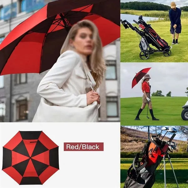 Extra large double canopy auto travel rain golf umbrella
