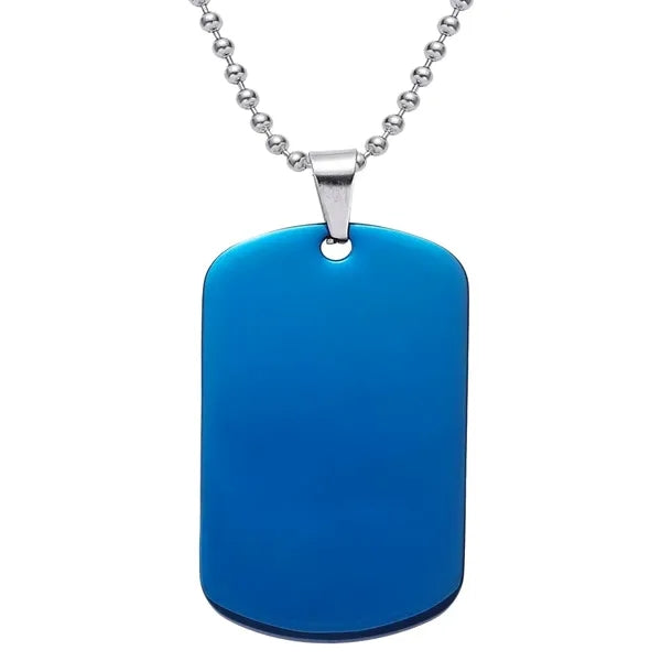 Stainless Steel Decorations Tag Military Style Necklace