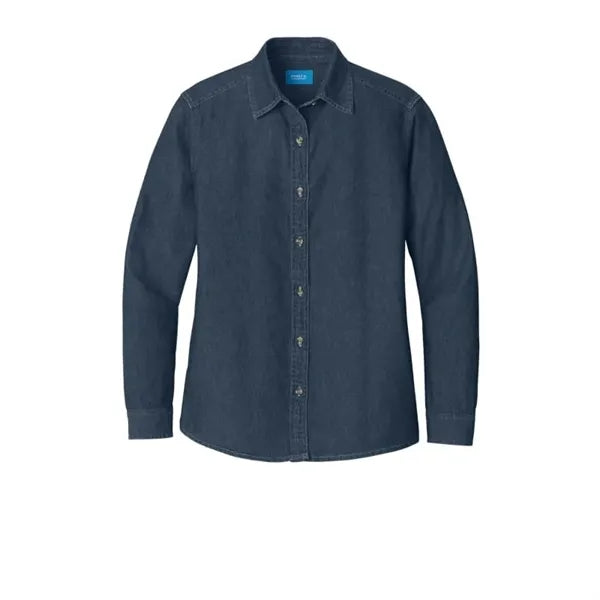 Port & Company Women's Long Sleeve Value Denim Shirt.