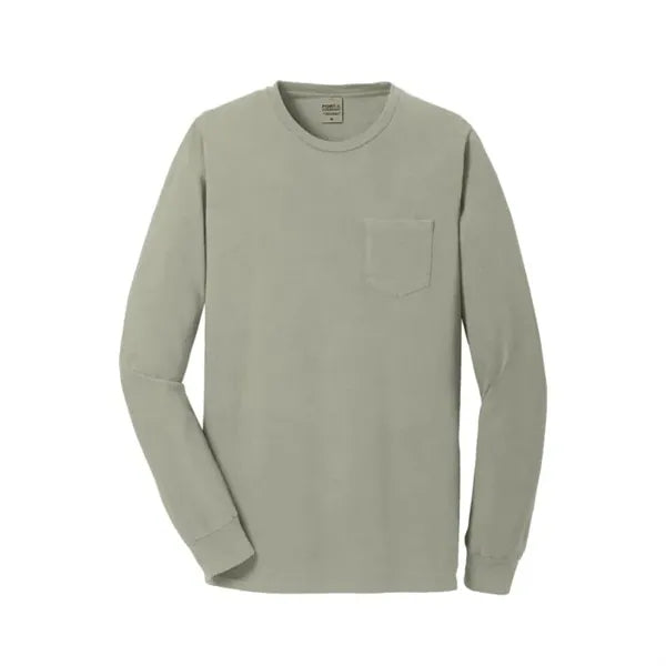 Port & Company Beach Wash Garment-Dyed Long Sleeve Pocket...