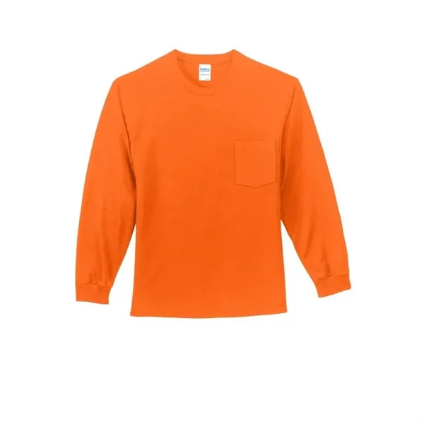 Port & Company Long Sleeve Essential Pocket Tee.