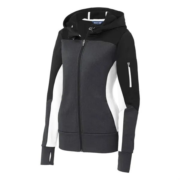 Sport-Tek Women's Tech Fleece Colorblock Full-Zip Hooded ...