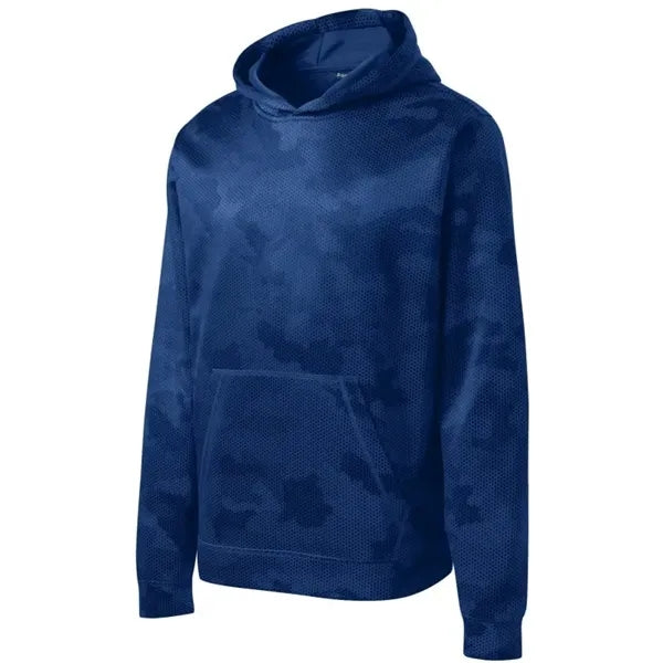 Sport-Tek Youth Sport-Wick CamoHex Fleece Hooded Pullover.