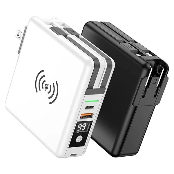 Portable Charger with Wall Plug & Power Bank with Wireless