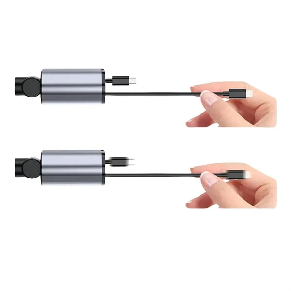 15W Retractable 4-In-1 Fast Charging Car Charger Adapter