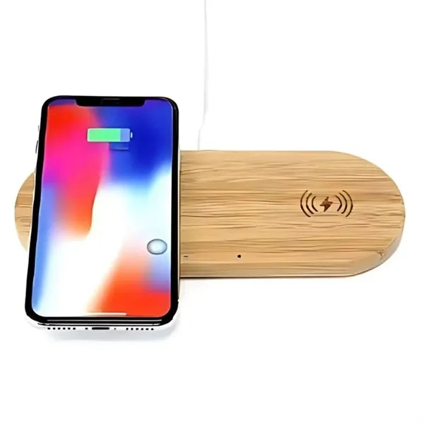 Eco-Friendly 15W Bamboo and Wood Wireless Charger