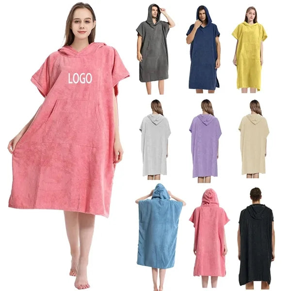 Hoodie Bath Robe Beach Surf Poncho Microfibre Changing Towel
