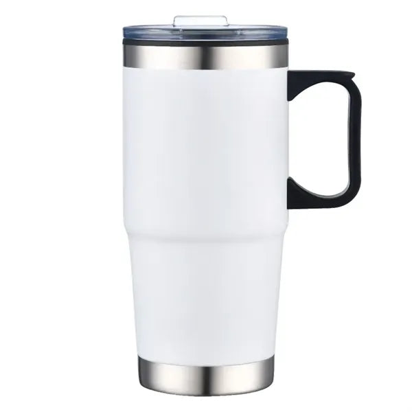 24oz Double Wall SS / PP Mug with Clear Closure Lid and Hand