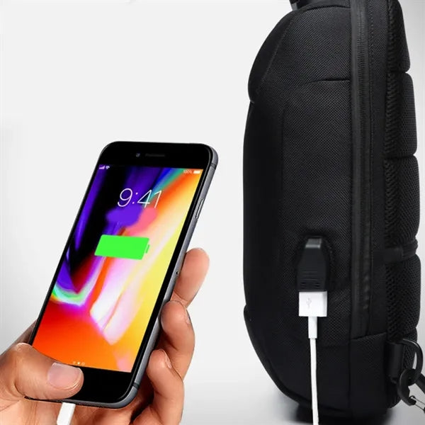 Anti-Theft Crossbody Sling Bag with USB Charging Port