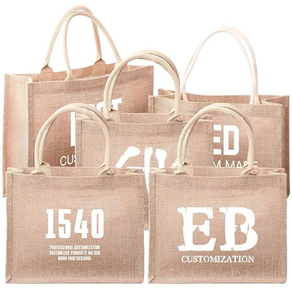 Jute Tote Beach Bag ( 16.14" L x 13" W x 6.7"H )