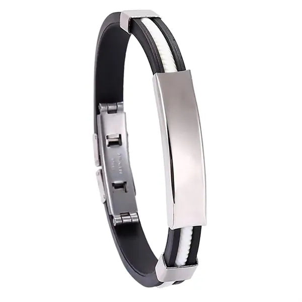 Customizable Engraving Stainless Steel Silicone Bracelets