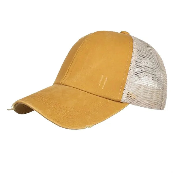 Crossed Ponytail Baseball Cap