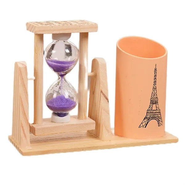 Hourglass With Pencil Holder