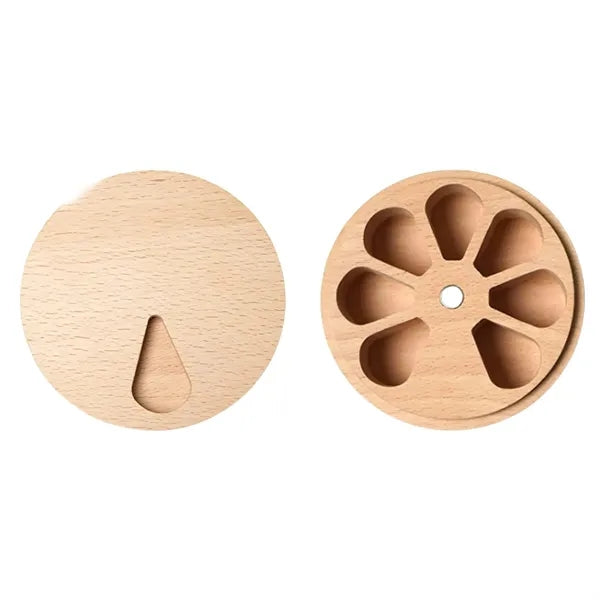Wood Pill Case With 7 Compartments