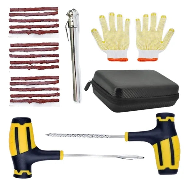 Portable Car Tire Repair Emergency Kit Tools Set