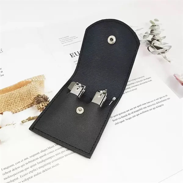 MOQ 10 pcs 4-in-1 Manicure Kit with Leather Pouch