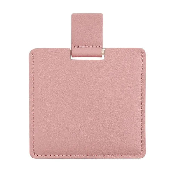 Compact Stainless Steel Makeup Mirror with PU Leather Case