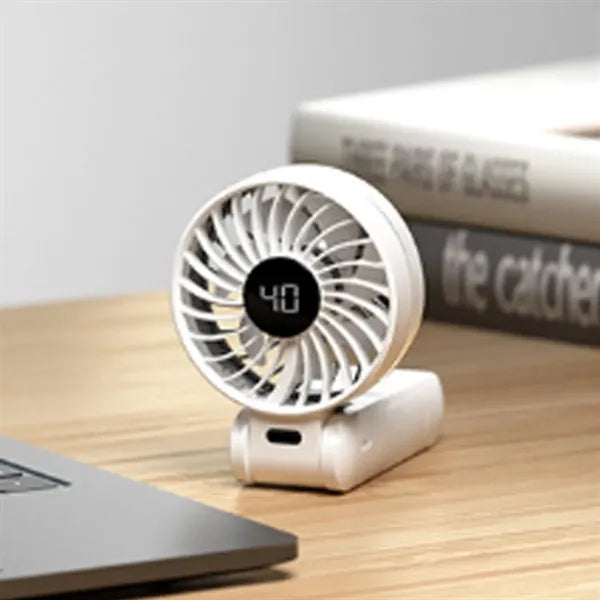 Rechargeable Handheld Fan with Digital Display