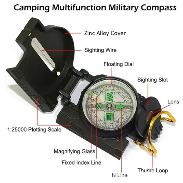 Military Marching Compass with Inclinometer