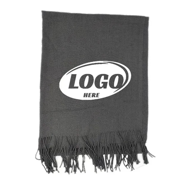 Cashmere Pashmina Woven Scarf W/Fringes (27.1/2" x 78")