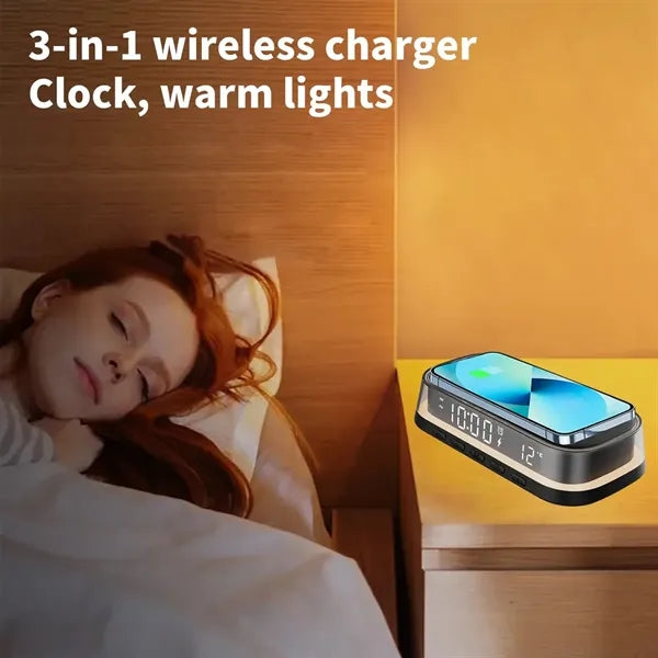 4 in 1 Wireless Charger Digital Alarm Clock