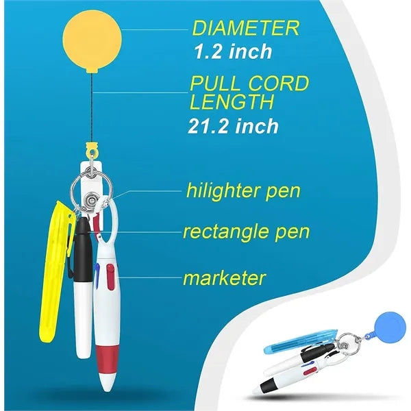 Mini Highlighter Nurse Pen Pack Set Retractable Badge Holder