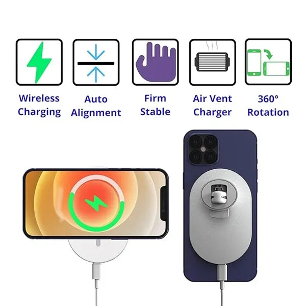 15W elliptic Magnetic Wireless Car Charger