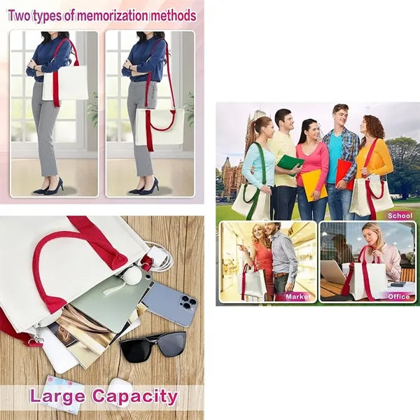 Custom Ribbon-Stamped Canvas Totes for Brand Promotions