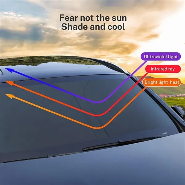 Automotive Front Windshield Sunshade with UV Protection & Gl