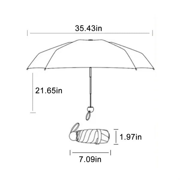 Travel Mini Umbrella for Purse, with UV Sun Protection