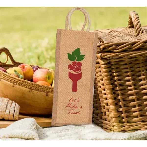 Jute Wine Bags - Printed