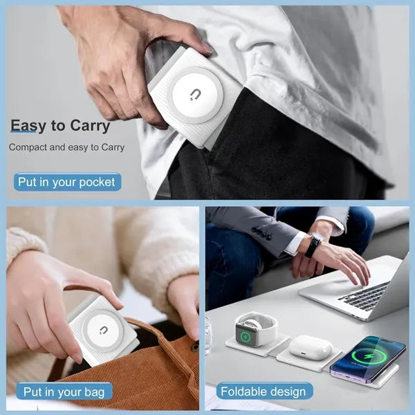 3-in-1 Wireless Charger for iWatch Airpods and Smart Phone