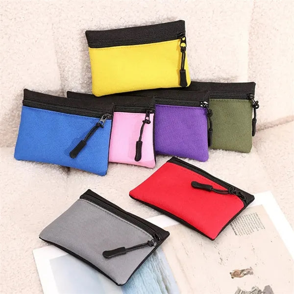 Durable Zippered Coin Pouch with Front Pocket