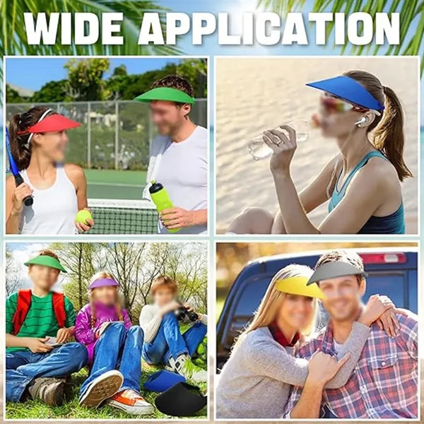 Outdoors customizable elastic foam empty top sun visors hat
