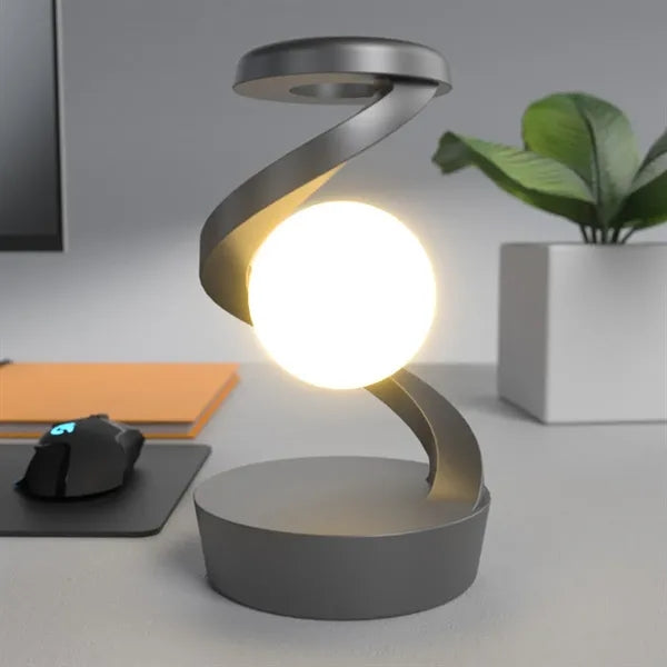 Innovative modern spiral levitation ball wireless LED lamp