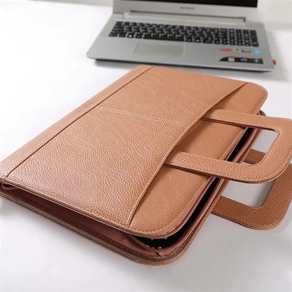 Office organizer leather business portfolio binder folder