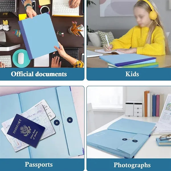 Multiple pockets important document organizer folio folder