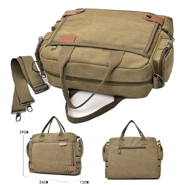 Men Canvas Laptop Handbag Messenger Business Work Bag