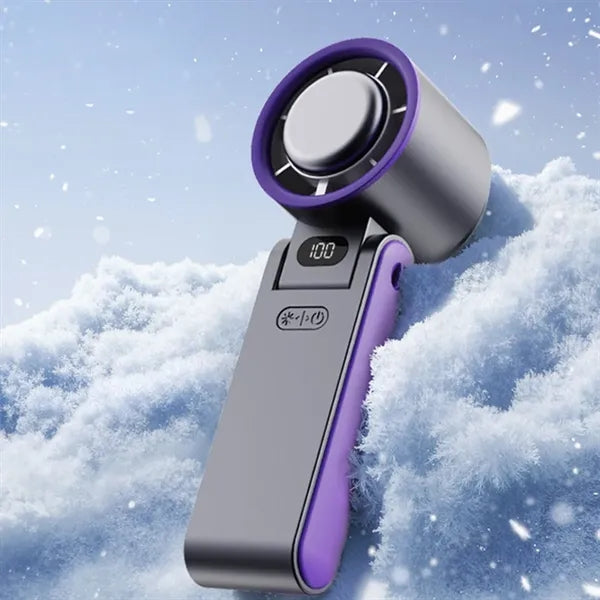 Portable folding high speed turbine cooling handheld fan