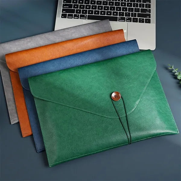 Leather file folder document holder waterproof portfolio