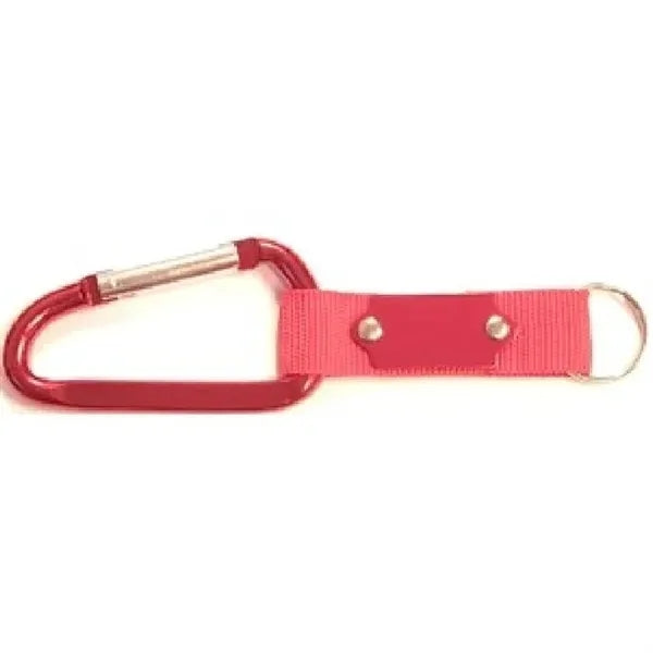 Carabiner with Strap and Metal Plate
