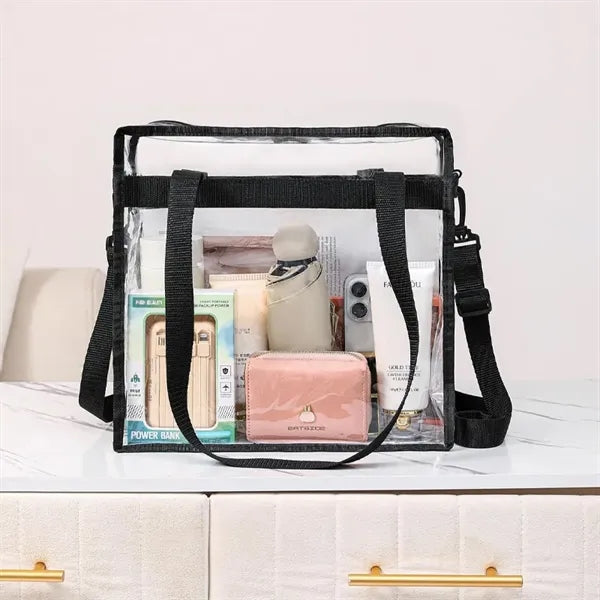 Clear Tote Bag Stadium Approved With Zipper Closure
