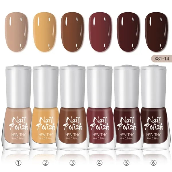 3 In 1 Rubber Base Gel Strengthening Nail Polish 6 Colors