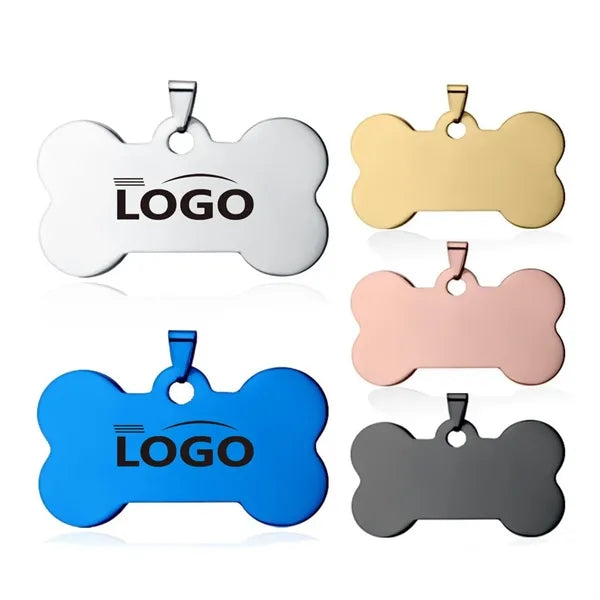 Stainless Steel Dog Tag Bone Keychain
