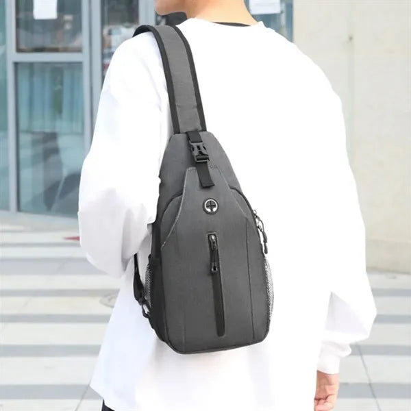 Running Crossbody Sling Bag W/ Headphone Hole Large Capacity