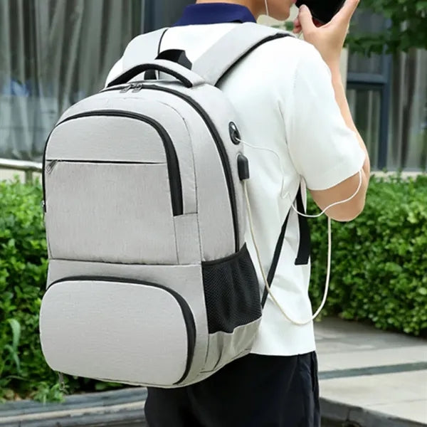 Insulated Laptop Backpack W/ Cooler USB Port Headphone Jack