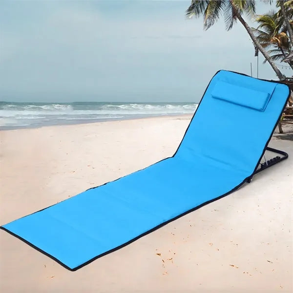 Foldable Beach Lounge Mat with Adjustable Backrest Portable