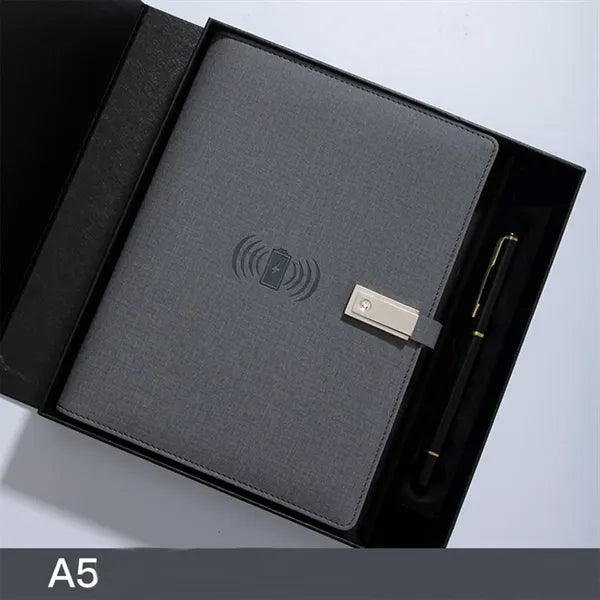 Wireless Charging A5 Office Notebook With USB Flash Drive