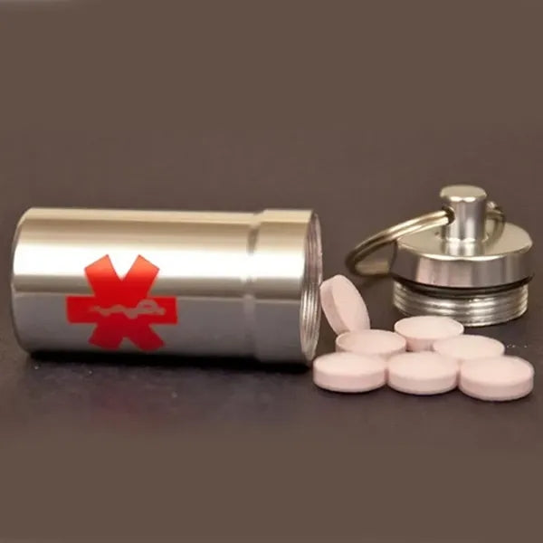 Aluminum Alloy Pill Bottle with Keychain