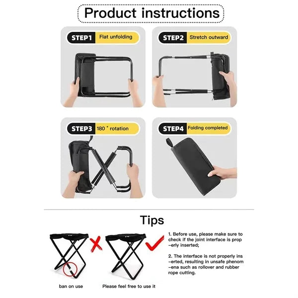 Portable Pencil Case Pocket Folding Stool